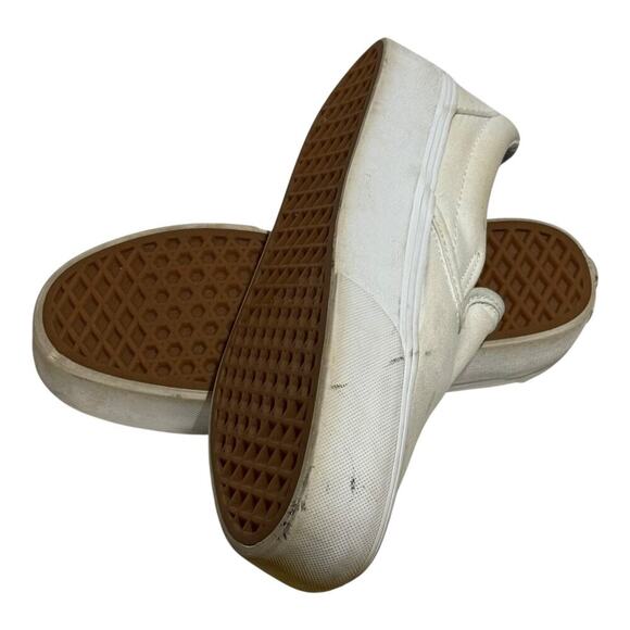 Vans Classic Slip On White Canvas Sneakers Women's 8 Triple White 721356 - Picture 8 of 8